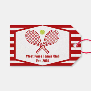 Custom Tennis Country Club Roter Streifen Geschenkanhänger