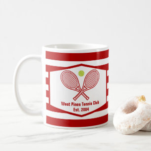 Custom Tennis Country Club Roter Streifen Kaffeetasse