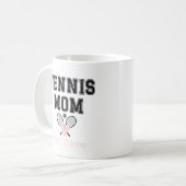 Custom Tennis Mama mit rosa Bow & Rackets Kaffeetasse (Vorderseite Links)