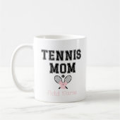 Custom Tennis Mama mit rosa Bow & Rackets Kaffeetasse (Links)
