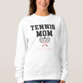 Custom Tennis Mama mit rosa Bow & Rackets Sweatshirt (Vorderseite)