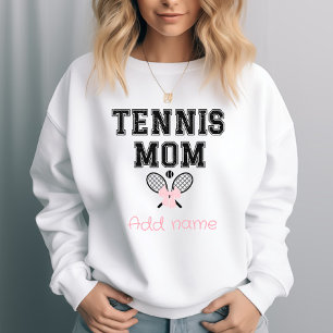 Custom Tennis Mama mit rosa Bow & Rackets Sweatshirt