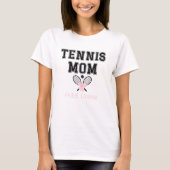 Custom Tennis Mama T - Shirt mit rosa Bow & Racket (Vorderseite)