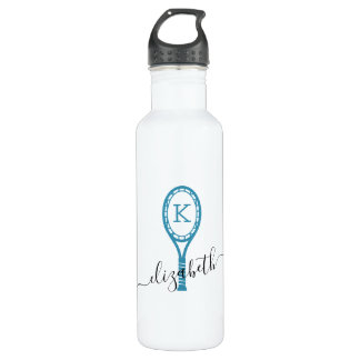 Custom Tennis Personalisiert Water Flasche White B Edelstahlflasche