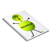 Custom Tennis Player Notebook Notizblock (Rechte Seite)