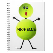 Custom Tennis Player Notebook Notizblock (Vorderseite)