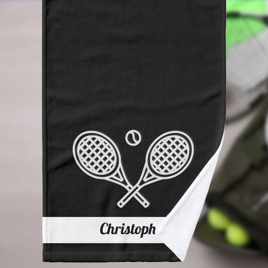 Custom Tennis Thema Mit Monogramm Name Tennis Ball Handtuch