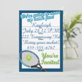 Custom Tennis Themed Einladung (Stehend Vorderseite)