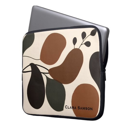 Custom Terra Cotta Abstract Silhouette Boho Laptopschutzhülle (Vorderseite Links)