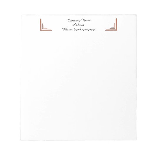 Custom Terracotta Corner Business Notepad Notizblock (Vorderseite)