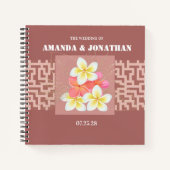 Custom Terracotta Design Floral Wedding Gästebuch Notizblock (Vorderseite)