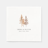 Custom Terracotta Pine Tree Mountain Wedding Serviette (Vorderseite)