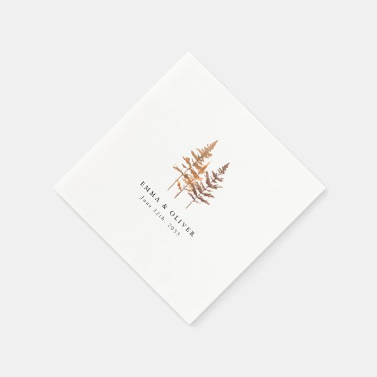 Custom Terracotta Pine Tree Mountain Wedding Serviette (Ecke)