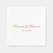 Custom terracotta Script Couple Name Date Wedding Serviette (Vorderseite)