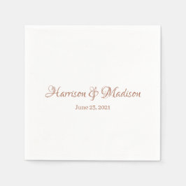 Custom terracotta Script Couple Name Date Wedding Serviette