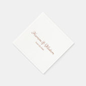 Custom terracotta Script Couple Name Date Wedding Serviette (Ecke)