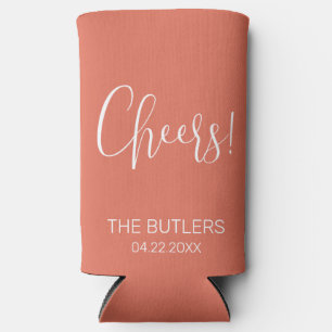 Custom Terracotta Wedding Seltzer kann kühlen Selters Dosenkühler