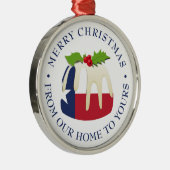 Custom TEXAS CHRISTMAS PUDDING Friends Neighbors Ornament Aus Metall (Rechts)