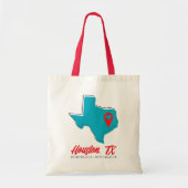 Custom Texas Heart Map Marker City Koordinaten Tragetasche (Vorne)