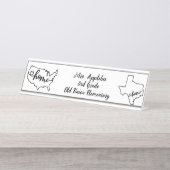 Custom Texas Staat US Zuhause Line Art Schreibtischnamensplakette (Vorderseite )
