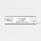 Custom Texas Staat US Zuhause Line Art Schreibtischnamensplakette (Vorderseite )