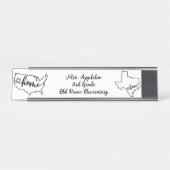 Custom Texas Staat US Zuhause Line Art Schreibtischnamensplakette (Vorderseite )
