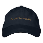 Custom Text 20 and Unstoppable Ambition-Hat Bold  Bestickte Baseballkappe (Vorderseite)