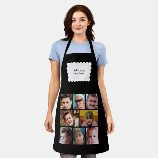 Custom text 8 photos white black schürze (Getragen)