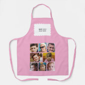 Custom text 8 photos white pink schürze (Vorderseite)