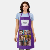 Custom text 8 photos white purple schürze (Getragen)
