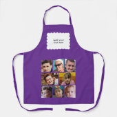 Custom text 8 photos white purple schürze (Vorderseite)