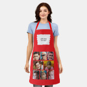 Custom text 8 photos white red schürze (Getragen)