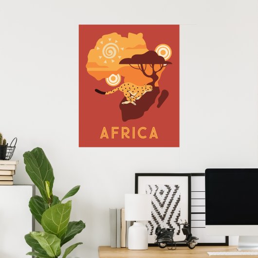Custom Text Africa Poster (Heimbüro)