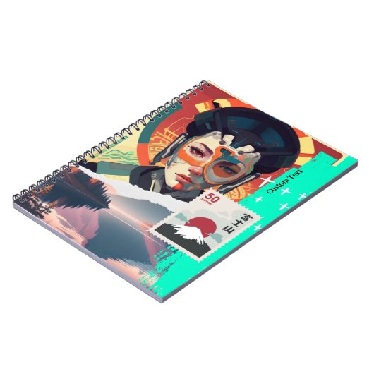 CUSTOM TEXT - Ai Image : Chinesisch Cyborg Notizblock (Linke Seite)