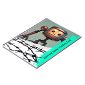 CUSTOM TEXT - Ai Image - Niedliches Roboter-Notebo Notizblock (Linke Seite)