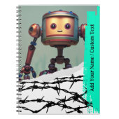CUSTOM TEXT - Ai Image - Niedliches Roboter-Notebo Notizblock (Vorderseite)