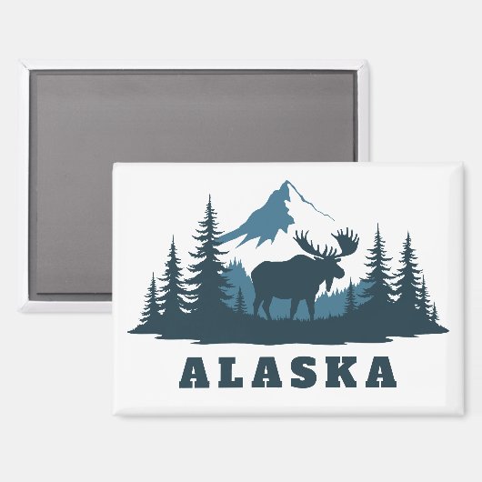 Custom Text ALASKA Magnet (Vorderseite/Rückseite)