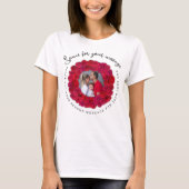 Custom Text And Photo Red Rose Circular Frame T-Shirt (Vorderseite)