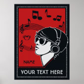 Custom Text Art Deco Music Poster (Vorne)