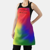 Custom Text Art Lehrer hinzufügen Name farbig Schürze (InSitu)