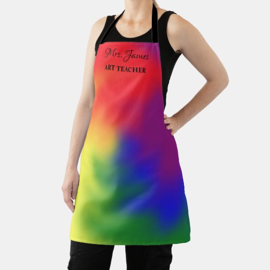 Custom Text Art Lehrer hinzufügen Name farbig Schürze (InSitu)