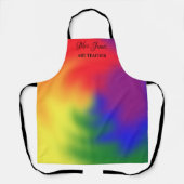 Custom Text Art Lehrer hinzufügen Name farbig Schürze (Vorderseite)