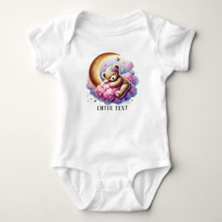 Custom Text Baby Girl Niedliche Schlafteddybär Strampler