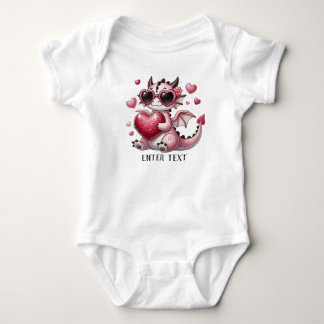Custom Text Baby Girl T-Rex Dino Liebe Strampler