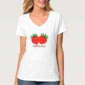 Custom Text Baby T-Shirt, Frauen Strawberry Graphi T-Shirt (Vorderseite)