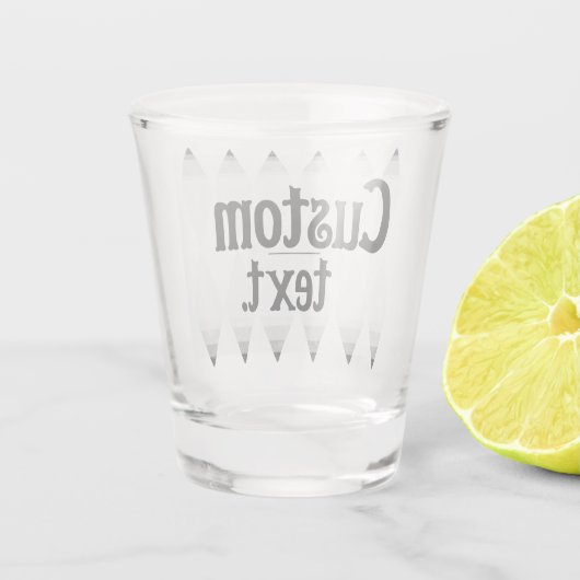 CUSTOM TEXT bachelorette Raute Diamant Shot Glass Schnapsglas (Rückseite)