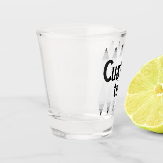 CUSTOM TEXT bachelorette Raute Diamant Shot Glass Schnapsglas (Links)