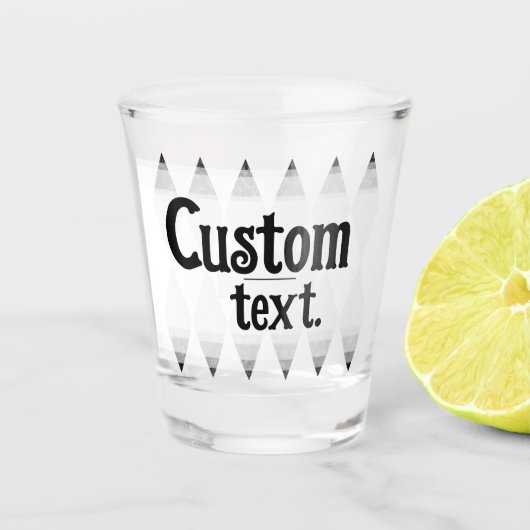 CUSTOM TEXT bachelorette Raute Diamant Shot Glass Schnapsglas (Vorderseite)