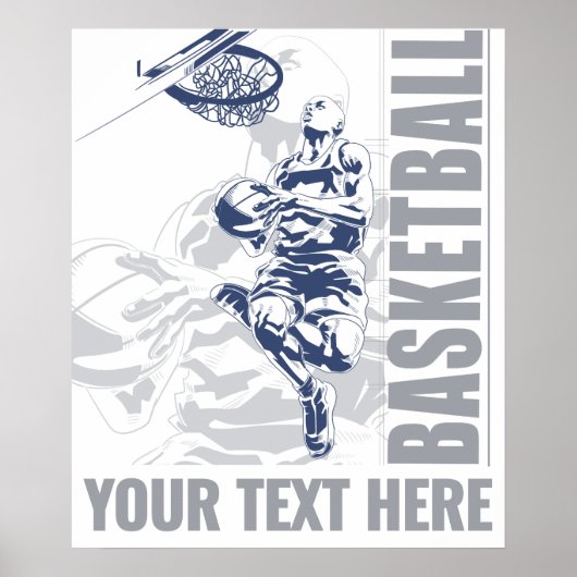 Custom Text Basketball Player Poster (Vorne)