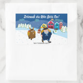 Custom text Baskische Olentzero Weihnachtsschneesz Rechteckiger Aufkleber (Tasche)